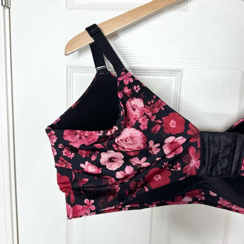Torrid Curve Dream 360 Back Smoothing Wire-Free Push-Up Bra Floral Size 46DD - Picture 9 of 13